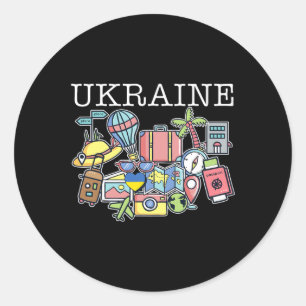 Trip To Ukraine Bound Family Travel Buddy Matching Classic Round Sticker