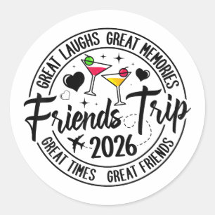 Trip Vacation 2026 Friends Matching Group Classic Round Sticker