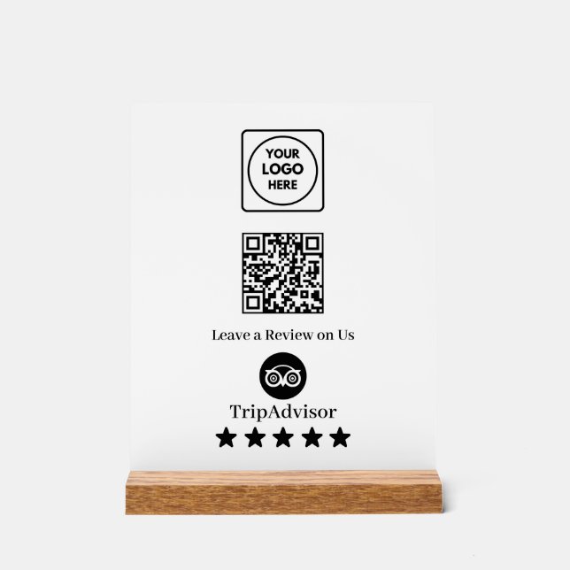 Tripadvisor QR Code | Business Review Link Display (Front)