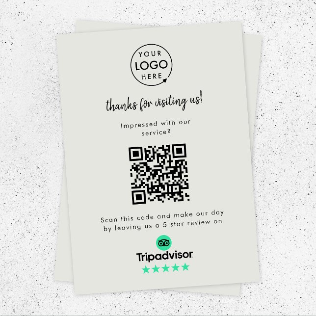 TripAdvisor Rating Link | QR Code Grey Business Enclosure Card (Creator Uploaded)