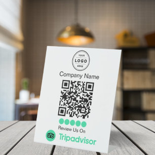 TripAdvisor Review Request Pedestal with QR Code Sign