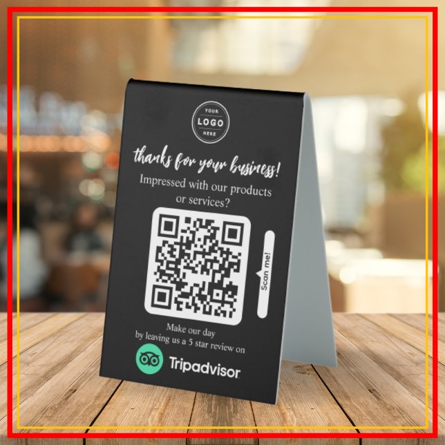 TripAdvisor Review Request with Logo and QR Code (Tripadvisor Review Request Card that you can personalize with your Logo and QR Code)