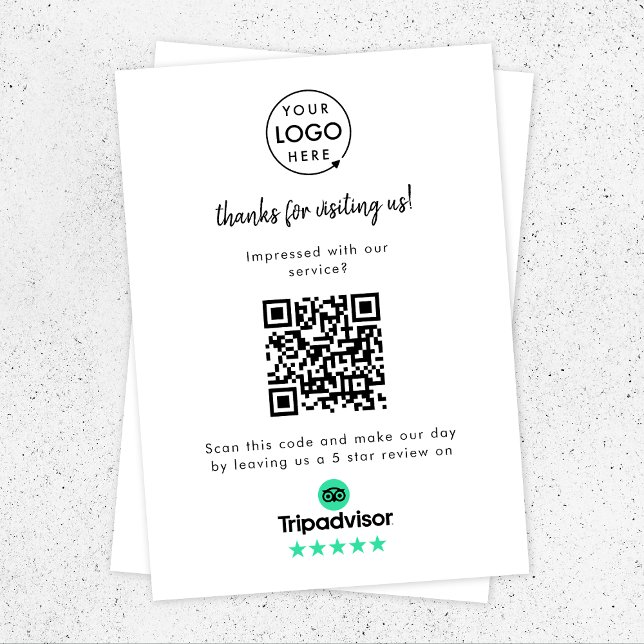 TripAdvisor Reviews | Business Review Link QR Code Enclosure Card (Creator Uploaded)