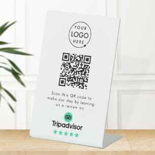 Tripadvisor Reviews   Business Review Link QR Code Pedestal Sign
