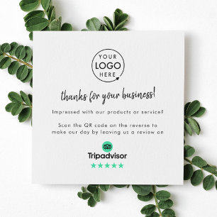 TripAdvisor Reviews   Business Review Link QR Code Square Business Card