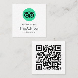 Tripadvisor Reviews Business Review QR Code Square Business Card