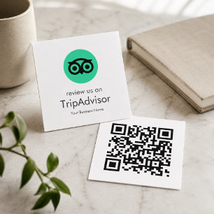 Tripadvisor Reviews Business Review QR Code Square Business Card