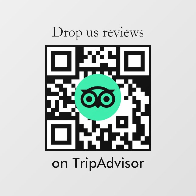 Tripadvisor Reviews QR Code Business Window Cling (Sheet)