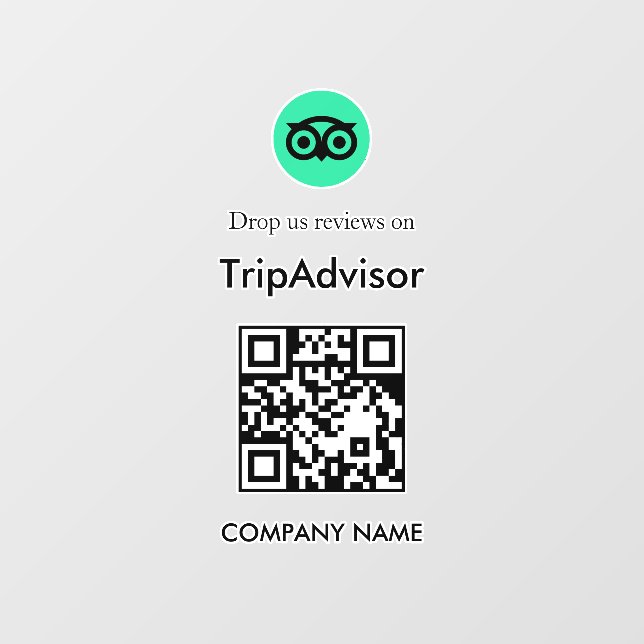 Tripadvisor Reviews QR Code Business Window Cling (Sheet)
