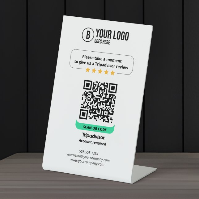 Tripadvisor Reviews QR Code Rate Business 5 Star Pedestal Sign (Creator Uploaded)