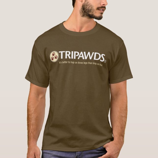 Tripawds Logo T (Men's, Dark) T-Shirt (Front)