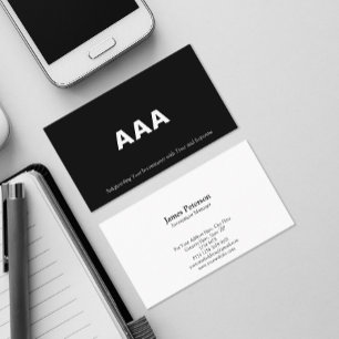 Triple A Investment Grade Bonds Black Business Card