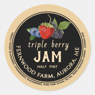 Triple Berry Jam Classic Round Sticker