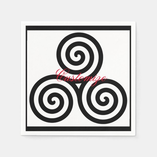 Triple Black Spirals Thunder_Cove Napkin (Front)