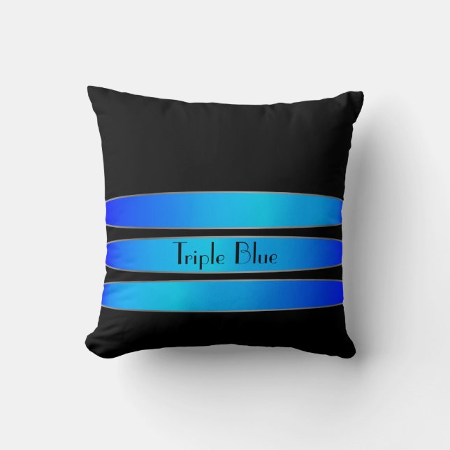 triple blue cushion (Front)