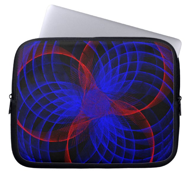 Triple Blueberry Accent Geometric Electronics Bag (Front)