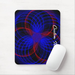 Triple Blueberry Colour Accent Geometric Mouse Pad