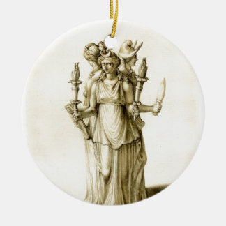Triple-Bodied Hecate Ceramic Tree Decoration