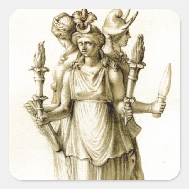 Triple-Bodied Hecate Square Sticker (Front)
