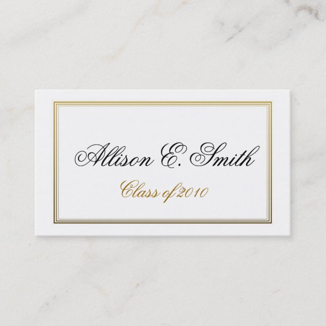 Triple Bordered Graduation Name Card (Front)