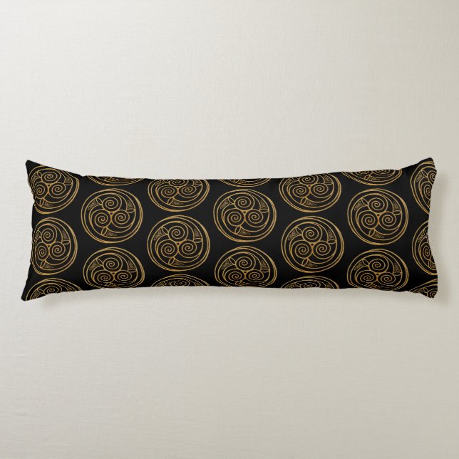 Triple Celtic Knot Swirl Mandala Body Cushion (Front)