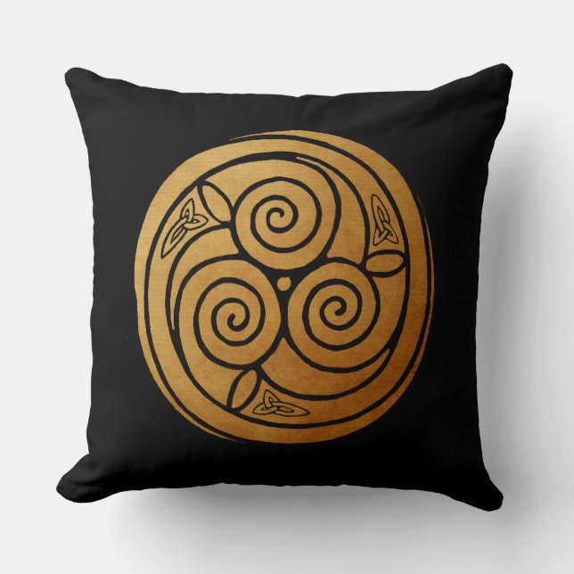 Triple Celtic Knot Swirl Mandala  Cushion (Front)