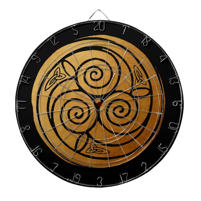 Triple Celtic Knot Swirl Mandala Dartboard (Front)