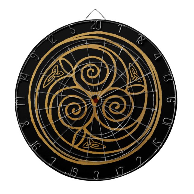 Triple Celtic Knot Swirl Mandala Dartboard (Front)