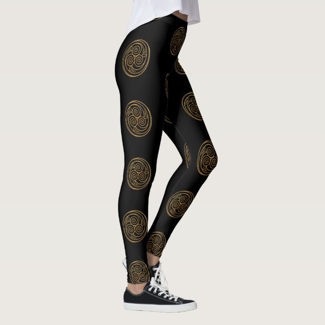 Triple Celtic Knot Swirl Mandala  Leggings (Right)
