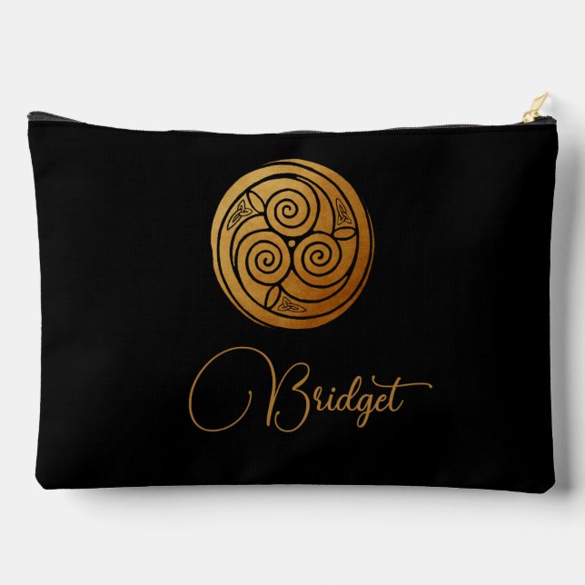 Triple Celtic Knot Swirl Mandala Personalised Accessory Pouch (Back)