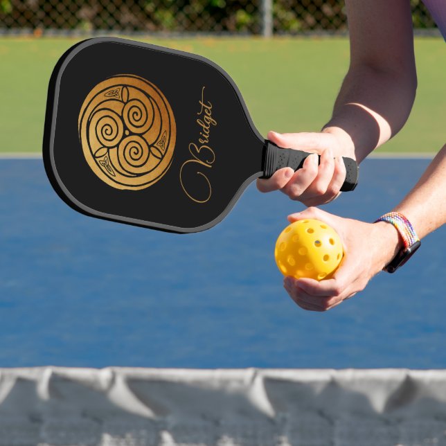 Triple Celtic Knot Swirl Mandala Personalised  Pickleball Paddle (Insitu)