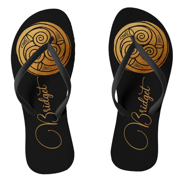 Triple Celtic Knot Swirl Mandala Personalised Thongs (Footbed)
