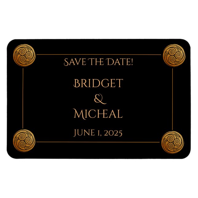 Triple Celtic Knot Swirl Wedding  Magnet (Horizontal)