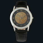 Triple Celtic Swirl Mandala Watch<br><div class="desc">Intricate Celtic knot work eternal spirals and trinity knots adorn an ancient parchment</div>