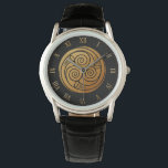 Triple Celtic Swirl Mandala Watch<br><div class="desc">Intricate Celtic knot work eternal spirals and trinity knots adorn an ancient parchment</div>