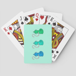 Triple chameleon playing cards