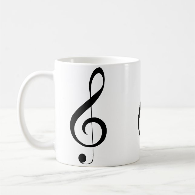 Triple Clef Musical Note, Coffee Mug (Left)