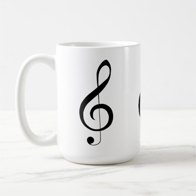 Triple Clef Musical Note, Coffee Mug (Left)