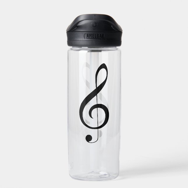 Triple Clef Musical Note, Water Bottle (Back)