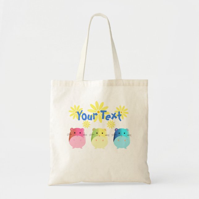 Triple Cute Kawaii Hamsters Custom Tote Bag (Front)
