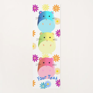 Triple Cute Kawaii Hamsters Custom Yoga Mat