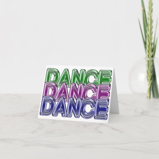 Triple Dance Neon Bling BLANK Note Card (Front)