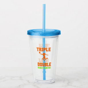 Triple Double Women's Basketball Acrylic Tumbler
