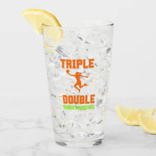 Triple Double Women's Basketball Glass