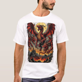 Triple Dragon Moon Fantasy Tee