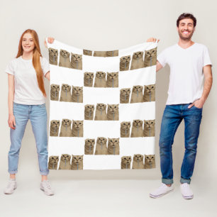 Triple Drooling Goofy Cats Meme Fleece Blanket
