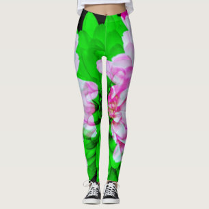 Triple Exposure Flower Art Abstract Leggings