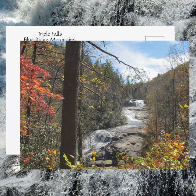 Triple Falls North Carolina Photographic Waterfall Postcard (Creator Uploaded)