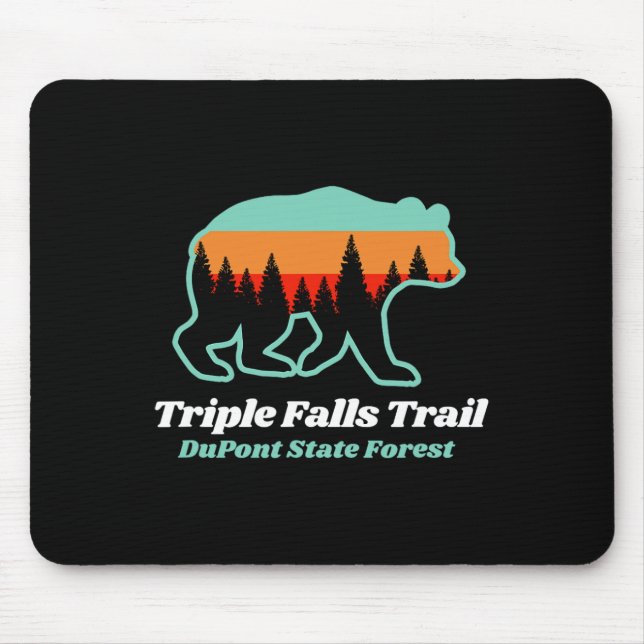 Triple Falls Trail Dupont State Forest Bear Souven Mouse Pad (Front)