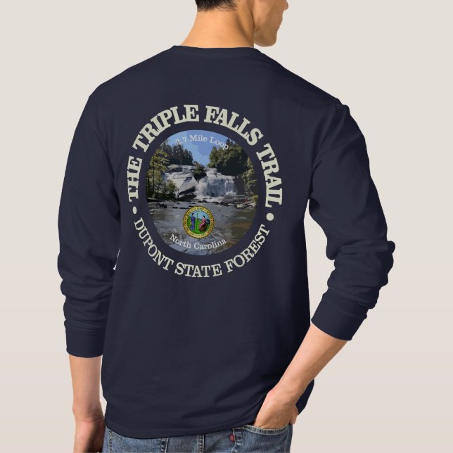 Triple Falls Trail (rd) T-Shirt (Back)